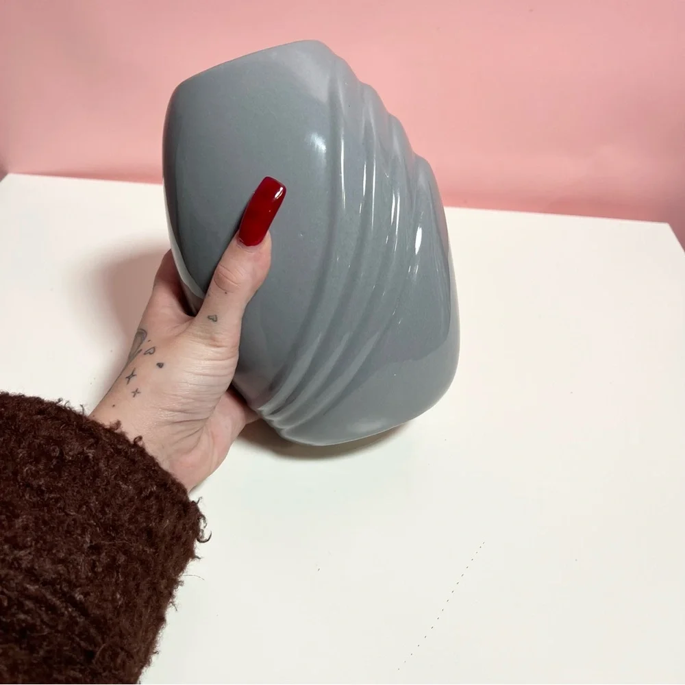 Vintage retro art deco blue 80s vase - Picture 2 of 8